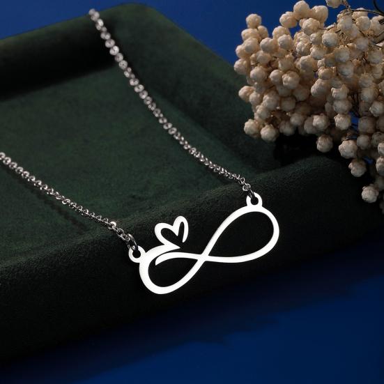 Yousheng Women Necklace Number Eight Heart Pendant Adjustable Length Choker Necklace Hollow Non-fade Necklace Jewelry Accessory срібний
Yousheng Women Necklace Number Eight Heart Pendant Adjustable Length Choker Necklace Hollow Non-fade Necklace Jewelry Accessory срібний