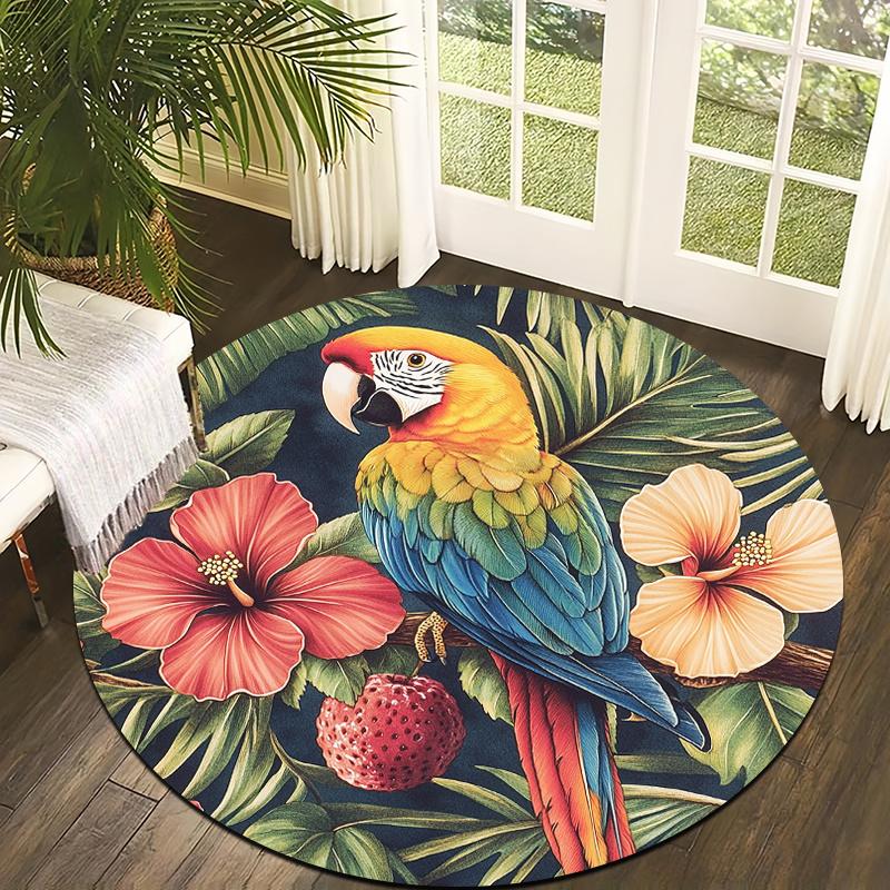 Parrot and Floral Style Flannel-printed round floor mats are slip-resistant Suitable living room bedroom terrace garden carpets 60cm
Parrot and Floral Style Flannel-printed round floor mats are slip-resistant Suitable living room bedroom terrace garden carpets 60cm