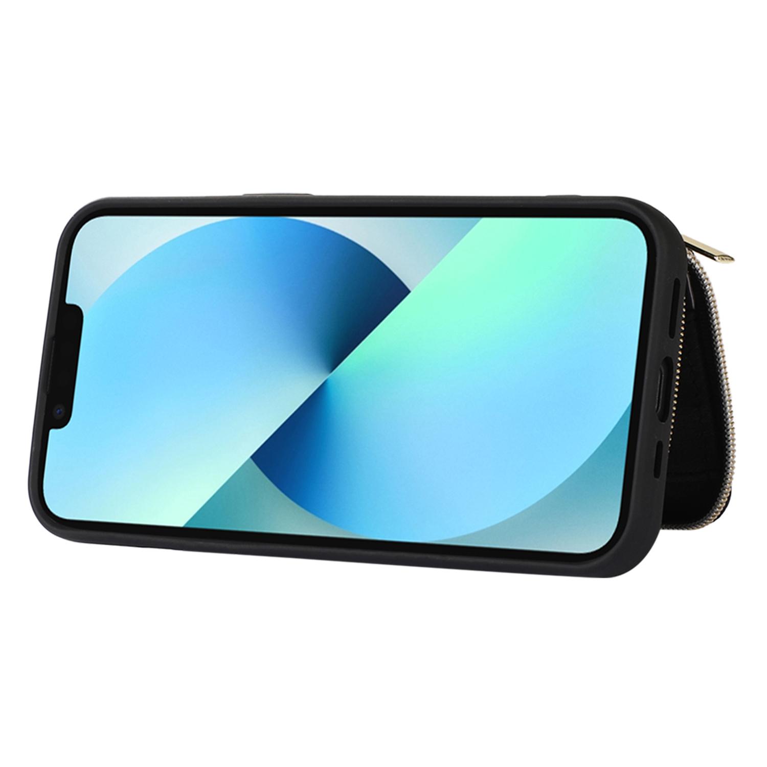 For iPhone 13 Zipper Wallet Cover Kickstand PU Leather+TPU Case Mobile Phone Guard Shell Black
For iPhone 13 Zipper Wallet Cover Kickstand PU Leather+TPU Case Mobile Phone Guard Shell Black