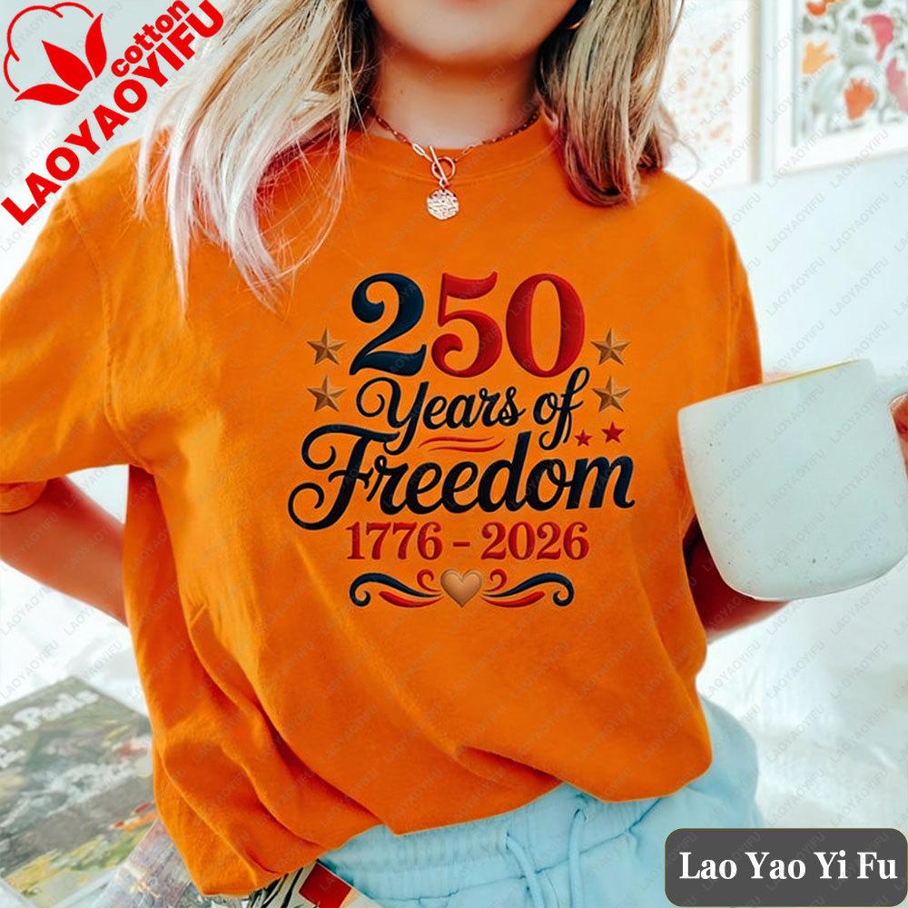 250 Years of Freedom Women T-Shirt America 250th Anniversary 1776-2026 Patriotic Summer Short Sleeve Fashion Casual Tops Gift 4XL
250 Years of Freedom Women T-Shirt America 250th Anniversary 1776-2026 Patriotic Summer Short Sleeve Fashion Casual Tops Gift 4XL