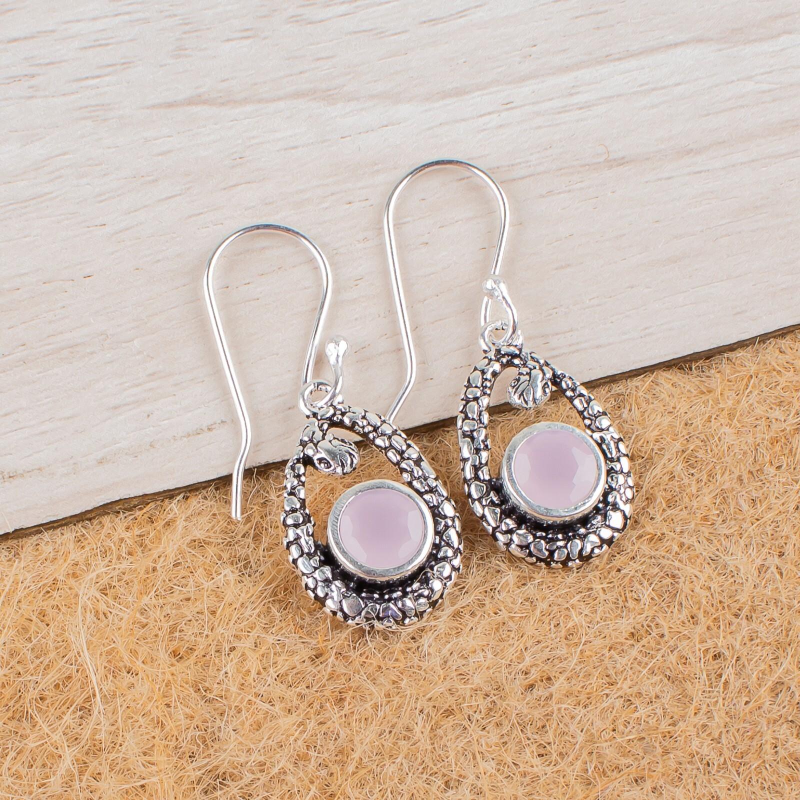 Rose Chalcedony Gemstone 925 Sterling Silver Jewelry Stylish Earrings 1.38 Gift CE-3-13
Rose Chalcedony Gemstone 925 Sterling Silver Jewelry Stylish Earrings 1.38 Gift CE-3-13