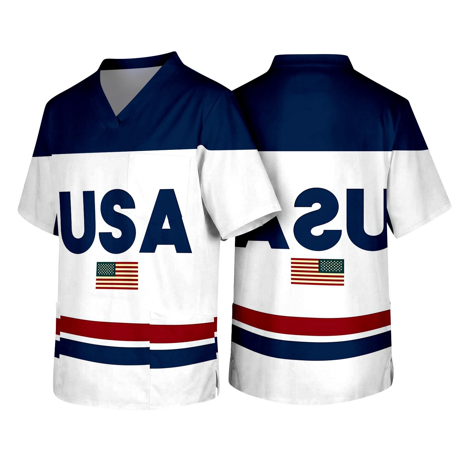 Men s V Neck Short Sleeve Medical Scrub Top with Front Pocket American Flag Print Durable Fabric Comfortable Fit XXXXXL красный
Men s V Neck Short Sleeve Medical Scrub Top with Front Pocket American Flag Print Durable Fabric Comfortable Fit XXXXXL красный