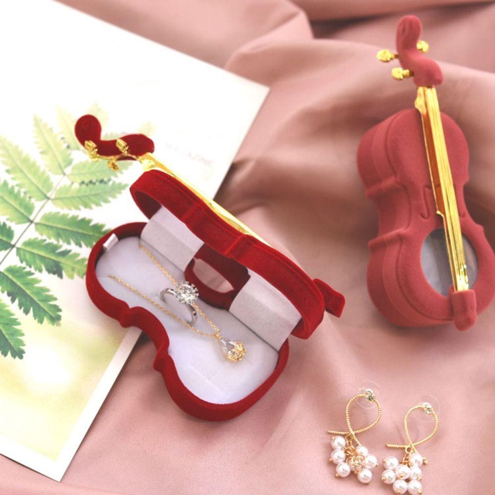 Portable Violin Velvet Ring Box Boxes Earrings Necklace Case Retro Jewelry Display Holder Lovely кларет
Portable Violin Velvet Ring Box Boxes Earrings Necklace Case Retro Jewelry Display Holder Lovely кларет