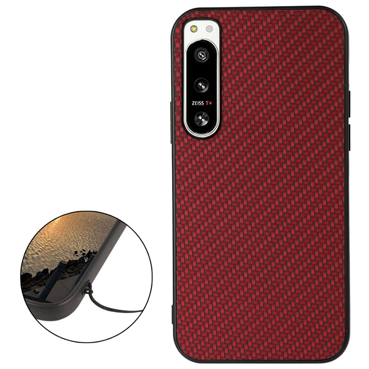 For Sony Xperia 5 IV 5G Phone Protective Cover PU Leather Coated TPU Carbon Fiber Texture Back Case Red
For Sony Xperia 5 IV 5G Phone Protective Cover PU Leather Coated TPU Carbon Fiber Texture Back Case Red