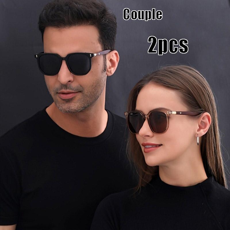 non-polarized 2pcs Retro Square Fashion Sunglasses for Women & Men - Fashionable Rivet Detail, Anti-Glare Lenses
non-polarized 2pcs Retro Square Fashion Sunglasses for Women & Men - Fashionable Rivet Detail, Anti-Glare Lenses