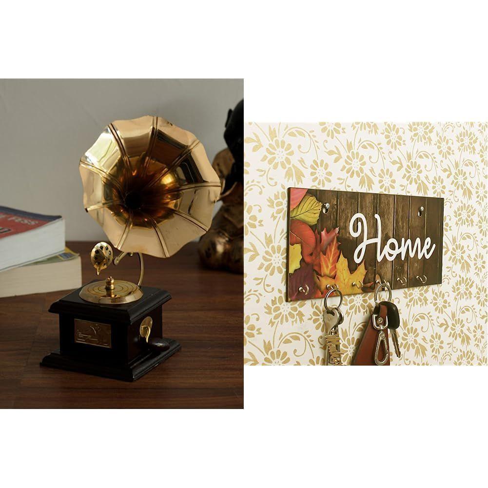 Antique Music Decorative Canon Brass Showpiece Home Theme Wooden Key Holder with 7 Hooks, Brown, Pack of 1
Antique Music Decorative Canon Brass Showpiece Home Theme Wooden Key Holder with 7 Hooks, Brown, Pack of 1