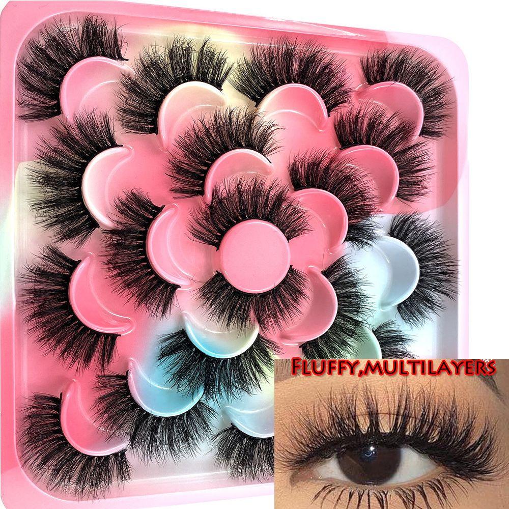 10 пар многослойных длинных натуральных накладных ресниц ручной работы, 3D норковые ресницы 20-25 мм, пушистый объем 
10 пар многослойных длинных натуральных накладных ресниц ручной работы, 3D норковые ресницы 20-25 мм, пушистый объем