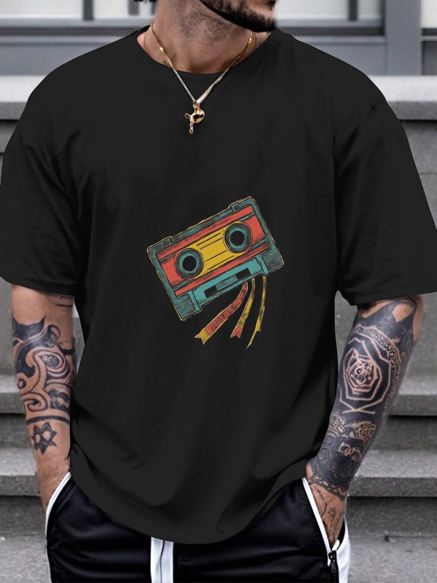 1pc Vintage Cassette Tape Graphic T-shirt - 180g Cotton Crew Neck Short Sleeve Tee with Retro Pencil Drawing Art S
1pc Vintage Cassette Tape Graphic T-shirt - 180g Cotton Crew Neck Short Sleeve Tee with Retro Pencil Drawing Art S