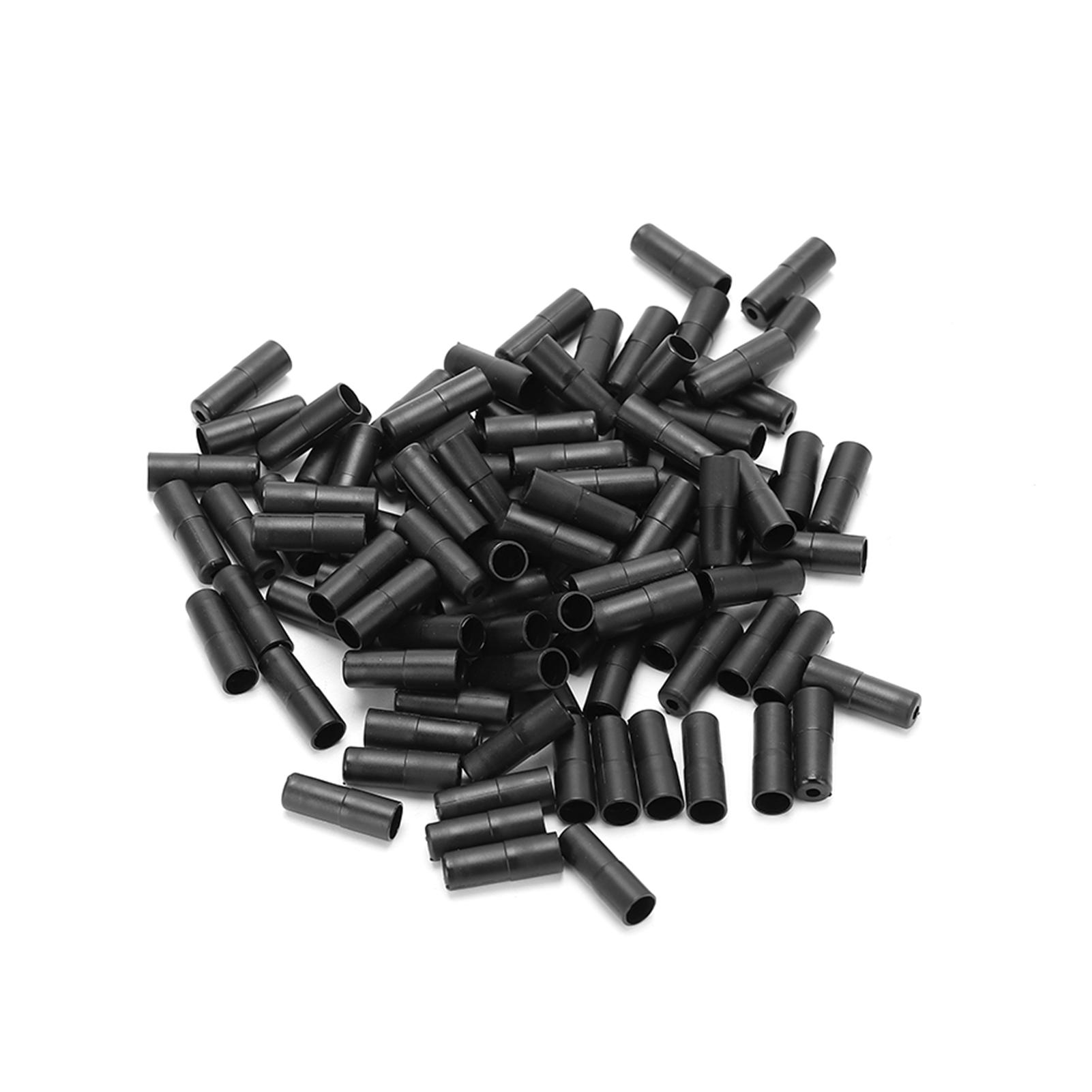 100 шт. Концевики тормозного троса Черный пластиковый корпус Наконечник Велосипедные колпачки для концов тросов для тормоза диаметром 5 мм