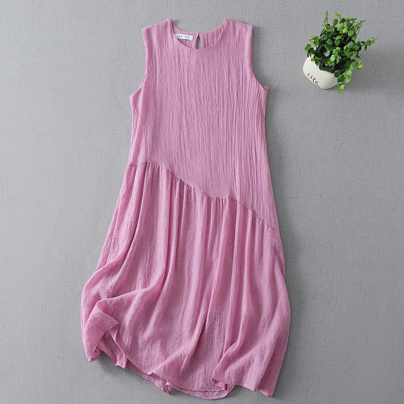 2026 Sakura Pink Cotton-Linen Sleeveless Midi Dress M
2026 Sakura Pink Cotton-Linen Sleeveless Midi Dress M