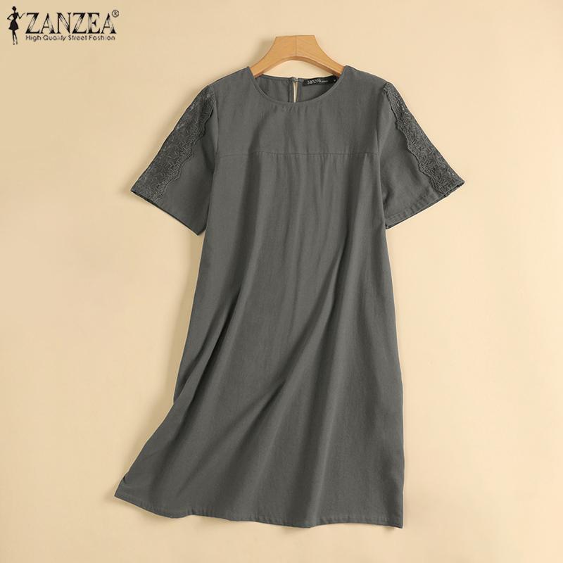ZANZEA Повседневное летнее платье с короткими рукавами и круглым вырезом из кружева
ZANZEA Повседневное летнее платье с короткими рукавами и круглым вырезом из кружева