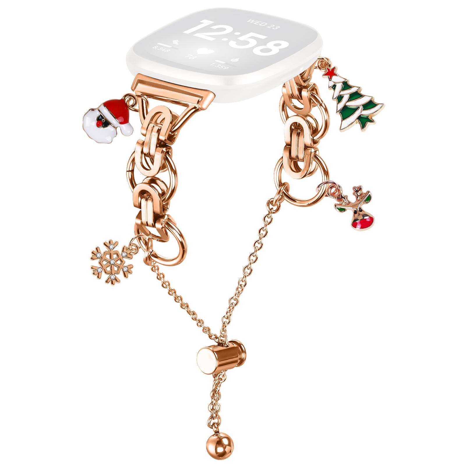 For Fitbit Versa 4/Sense 2 Electroplated Metal Alloy Band Single Loop Chain Bracelet Strap Rose Gold/Christmas
For Fitbit Versa 4/Sense 2 Electroplated Metal Alloy Band Single Loop Chain Bracelet Strap Rose Gold/Christmas