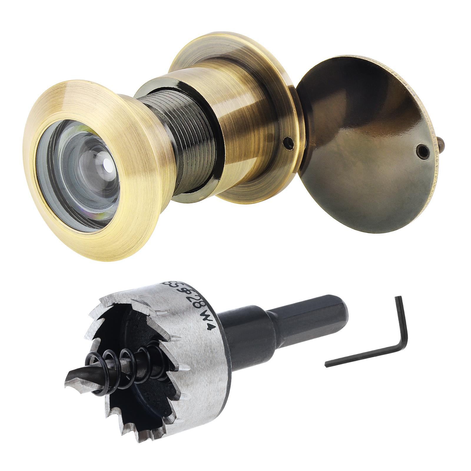 Solid Brass 28mm Door Peephole 220 Degree View Includes Drill Bit Heavy Duty Universal 40-57mm Doors бронзовий
Solid Brass 28mm Door Peephole 220 Degree View Includes Drill Bit Heavy Duty Universal 40-57mm Doors бронзовий