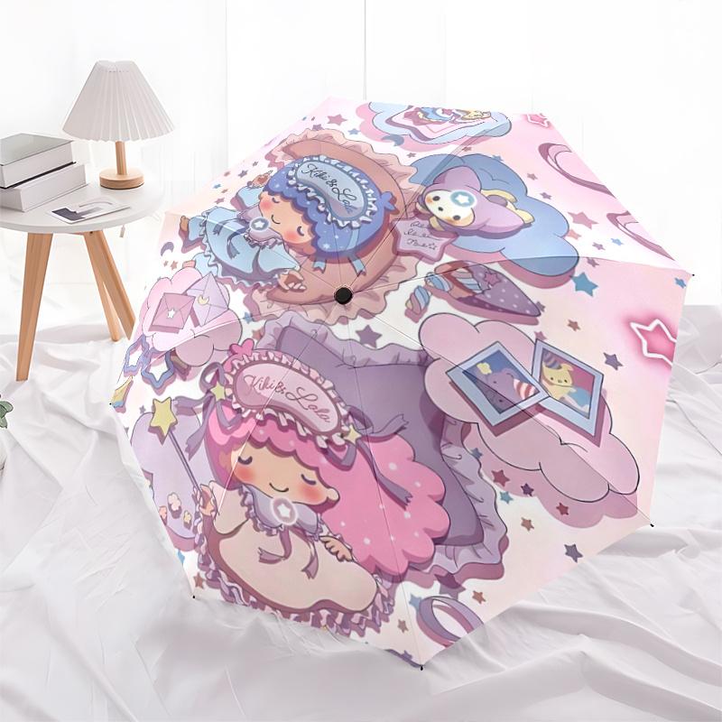 1pc Kiki & Lala Automatic Opening Folding Umbrella with 8-Bone Iron Frame - Portable Design for Outdoor Use, Perfect Gift for Fans, Travelers, and Dai
1pc Kiki & Lala Automatic Opening Folding Umbrella with 8-Bone Iron Frame - Portable Design for Outdoor Use, Perfect Gift for Fans, Travelers, and Dai
