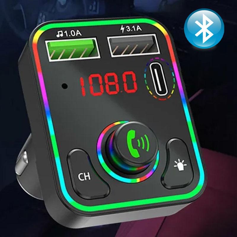 Bluetooth-совместимый 5.0 автомобильный FM-передатчик 3.1A + PD Type-C двойной USB-быстрое зарядное устройство с цветным окружающим освещением FM-радио передатчик
Bluetooth-совместимый 5.0 автомобильный FM-передатчик 3.1A + PD Type-C двойной USB-быстрое зарядное устройство с цветным окружающим освещением FM-радио передатчик