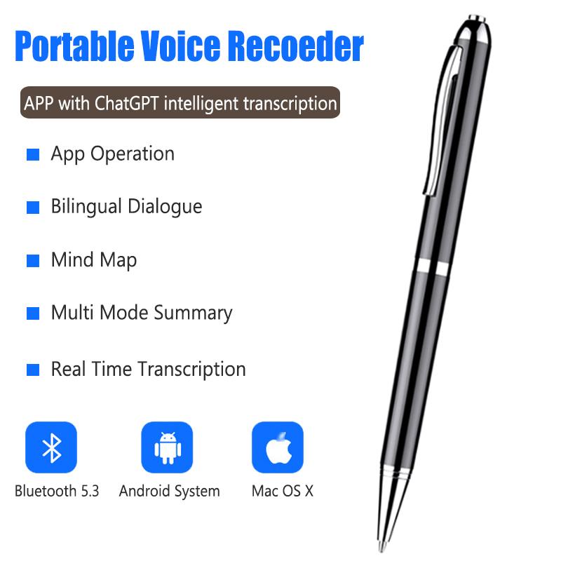 128 ГБ цифровой диктофон с искусственным интеллектом Chatgpt интеллектуальная ручка для записи транскрипции перевода 8-64 ГБ управление приложением диктофон 
128 ГБ цифровой диктофон с искусственным интеллектом Chatgpt интеллектуальная ручка для записи транскрипции перевода 8-64 ГБ управление приложением диктофон