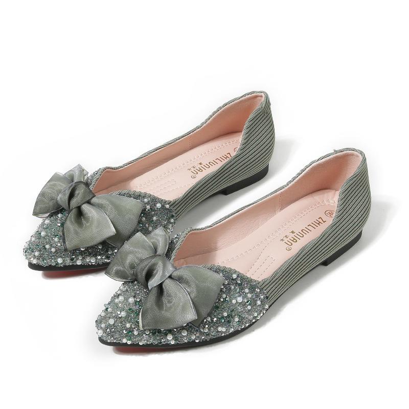Одиночные туфли женские весенние с бантом и жемчугом, женские балетки со стразами с острым носком, туфли-лодочки большого размера 43 зелёный
Одиночные туфли женские весенние с бантом и жемчугом, женские балетки со стразами с острым носком, туфли-лодочки большого размера 43 зелёный