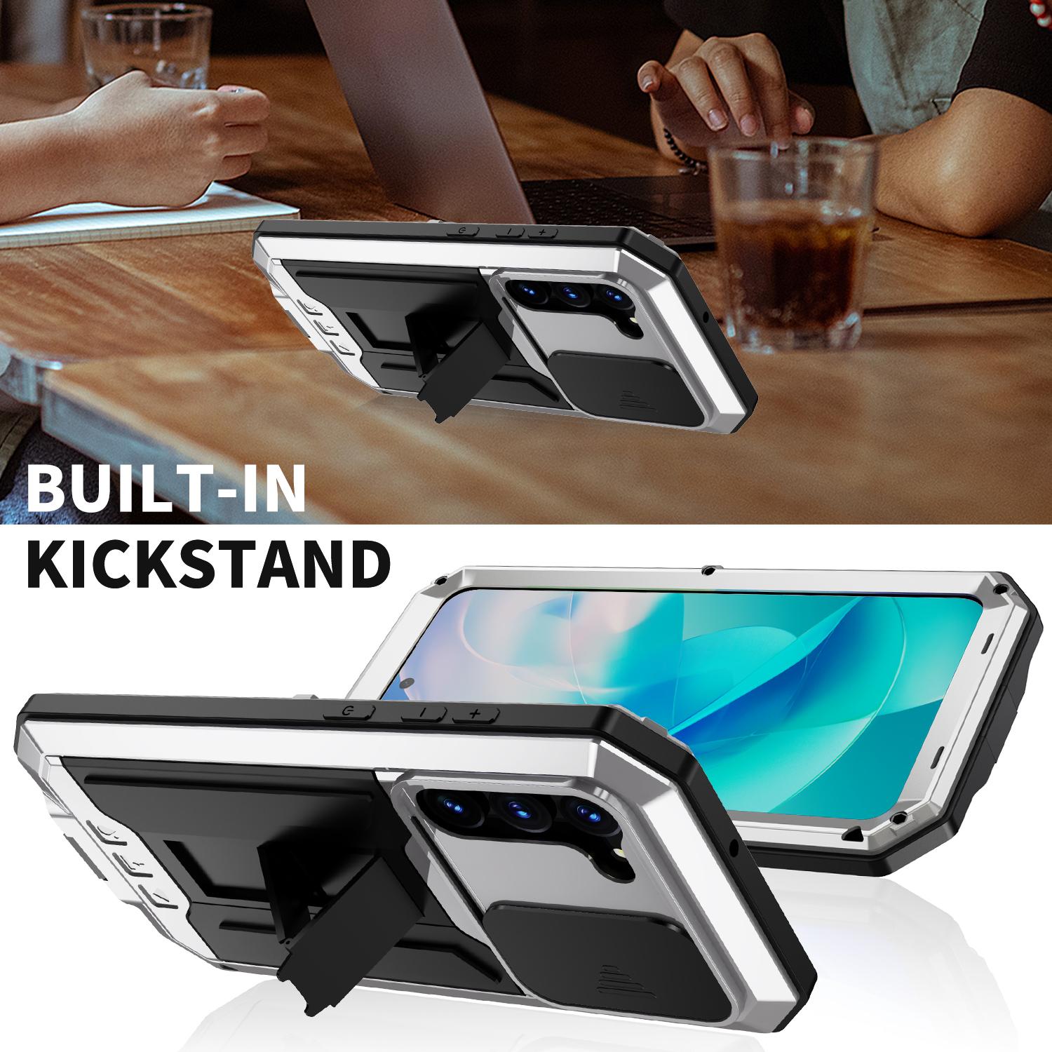 R-JUST For Samsung Galaxy S23 PC+Silicone+Metal Phone Back Case Slide Camera Lid Design Kickstand Cover with Tempered Glass Screen Protector Red
R-JUST For Samsung Galaxy S23 PC+Silicone+Metal Phone Back Case Slide Camera Lid Design Kickstand Cover with Tempered Glass Screen Protector Red