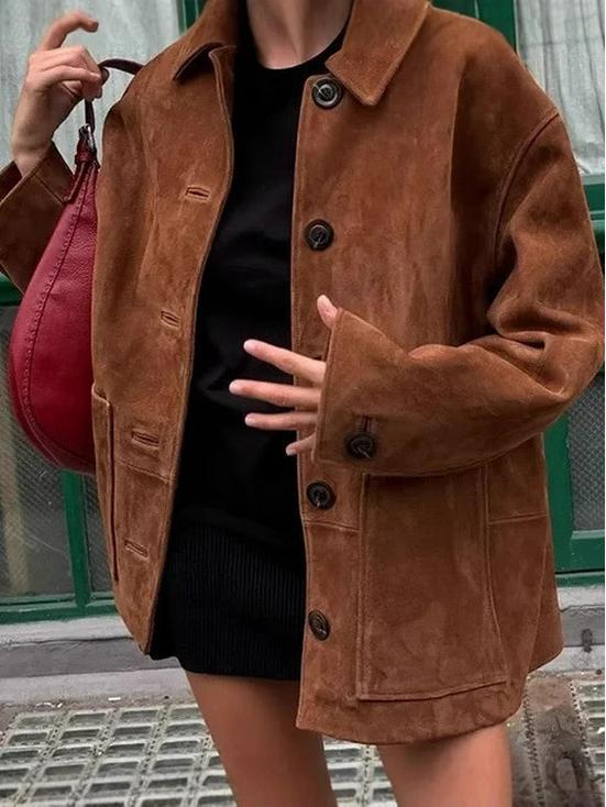 Винтажный пиджак с лацканами - Женское пальто с длинными рукавами Small коричневый
Винтажный пиджак с лацканами - Женское пальто с длинными рукавами Small коричневый