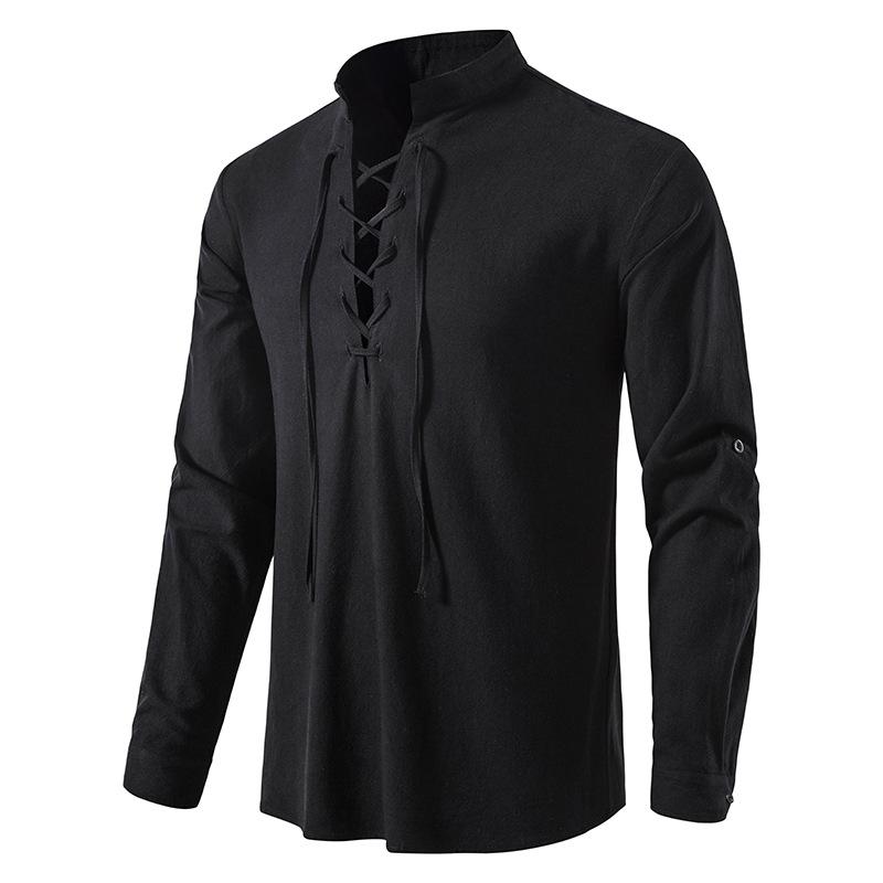 Men s Long-sleeved Pullover V-neck Lace-up Vintage Long-sleeved T-shirt XXXL
Men s Long-sleeved Pullover V-neck Lace-up Vintage Long-sleeved T-shirt XXXL