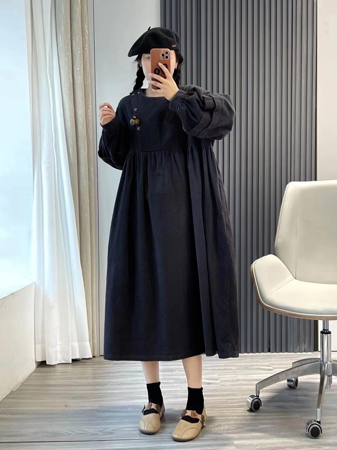 Платье Johnature Japanese Forest Cordour Dress осеннее с круглым вырезом повседневное Mori с брошью Женские платья One Size чёрный
Платье Johnature Japanese Forest Cordour Dress осеннее с круглым вырезом повседневное Mori с брошью Женские платья One Size чёрный