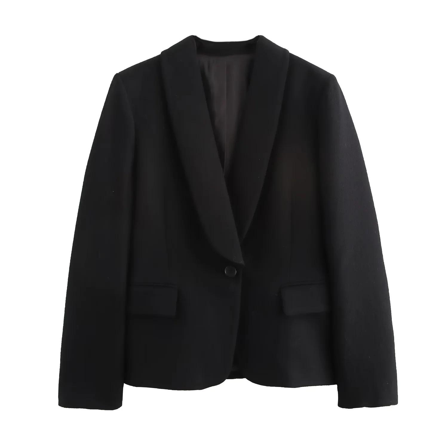 Autumn Women s Solid Color Single-Button Long Sleeve Shawl Collar Suit Jacket M чёрный
Autumn Women s Solid Color Single-Button Long Sleeve Shawl Collar Suit Jacket M чёрный