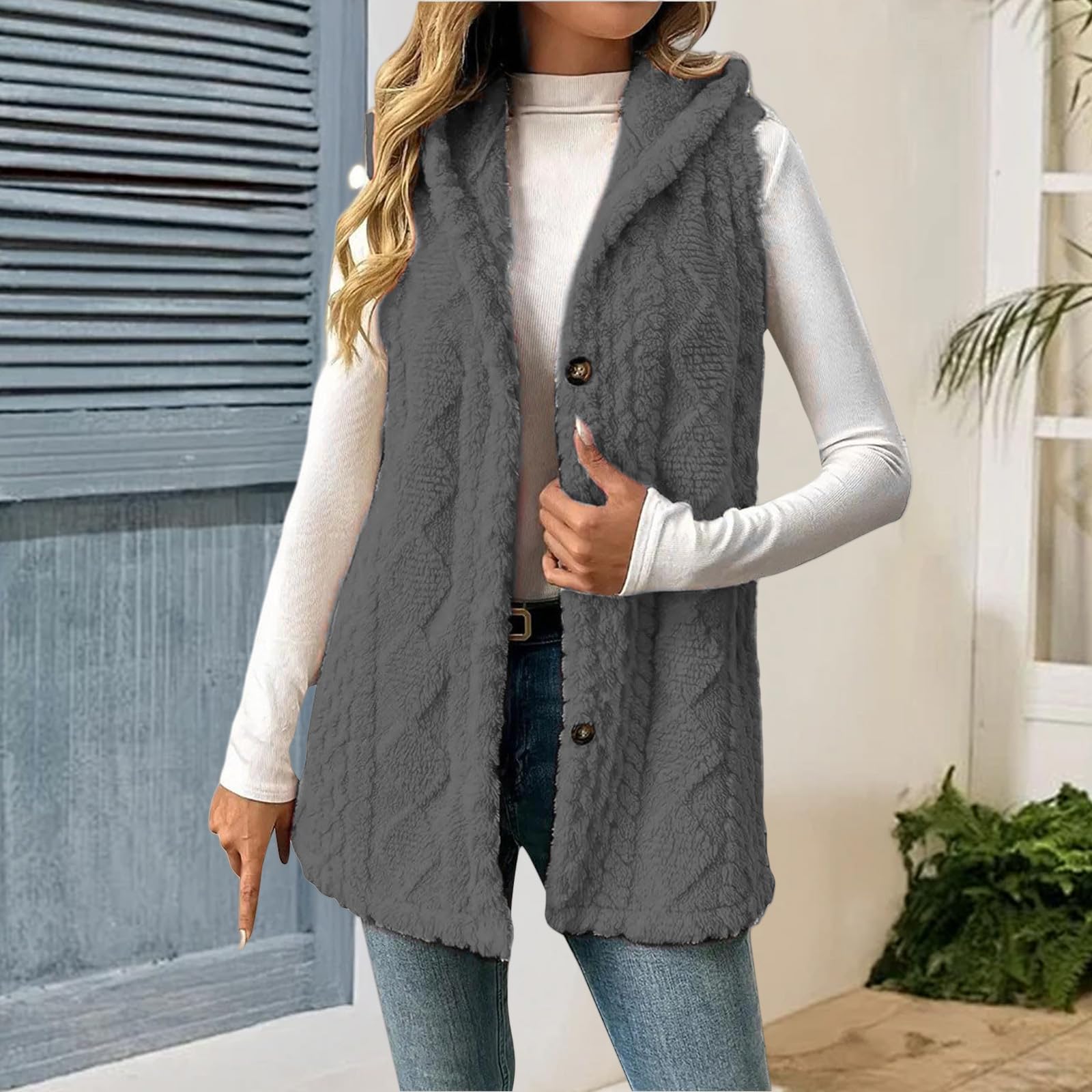 Женский модный однотонный безрукавный худи на пуговицах, повседневный плюшевый жилет-куртка L
Женский модный однотонный безрукавный худи на пуговицах, повседневный плюшевый жилет-куртка L