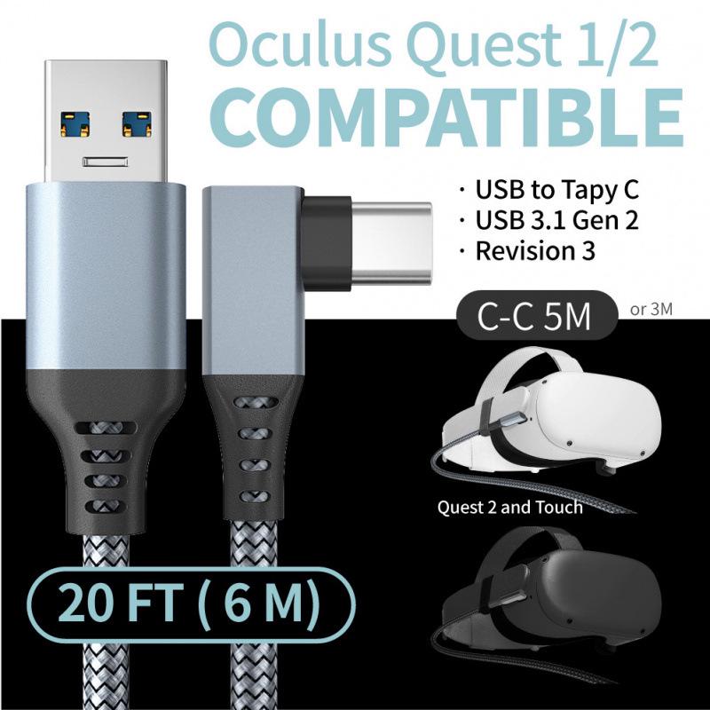 Quest2Link Nylon-Braided Type-C VR Headset Cable - Fast Charging for Computer, Game, and Mobile Connections 3m/10ft
Quest2Link Nylon-Braided Type-C VR Headset Cable - Fast Charging for Computer, Game, and Mobile Connections 3m/10ft