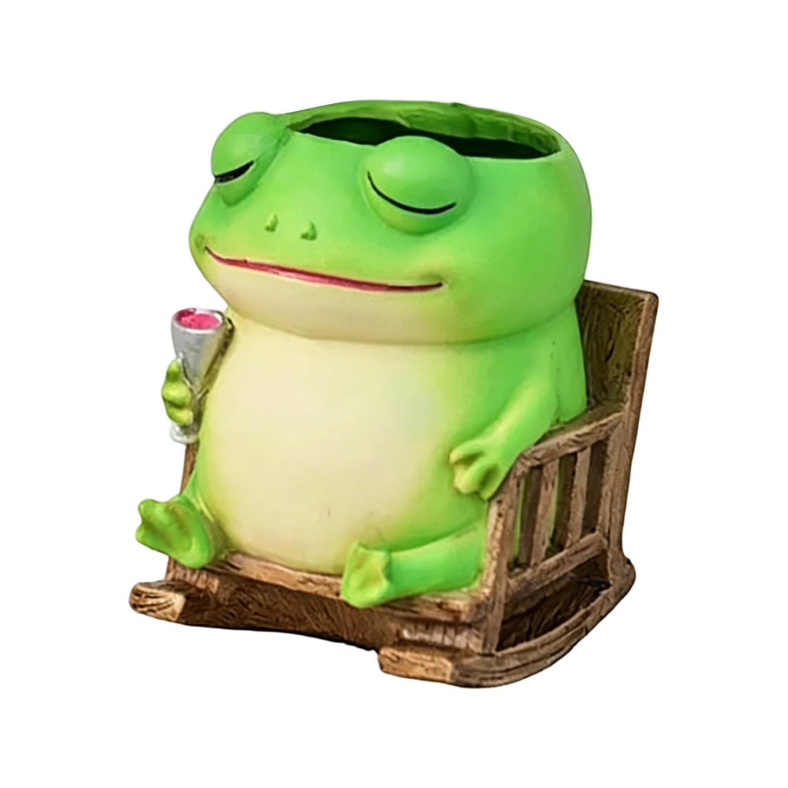 Resin Animal Figurine Garden Decoration Frog Planter Cartoon Style Succulent Pot Holder Indoor Outdoor Tabletop Ornament One Size
Resin Animal Figurine Garden Decoration Frog Planter Cartoon Style Succulent Pot Holder Indoor Outdoor Tabletop Ornament One Size