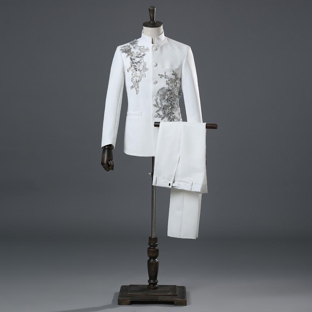 Men s Stand-up Collar Zhongshan Suit with Rhinestone & Flower Embellishments - Formal Stage Performance Wear L белый
Men s Stand-up Collar Zhongshan Suit with Rhinestone & Flower Embellishments - Formal Stage Performance Wear L белый