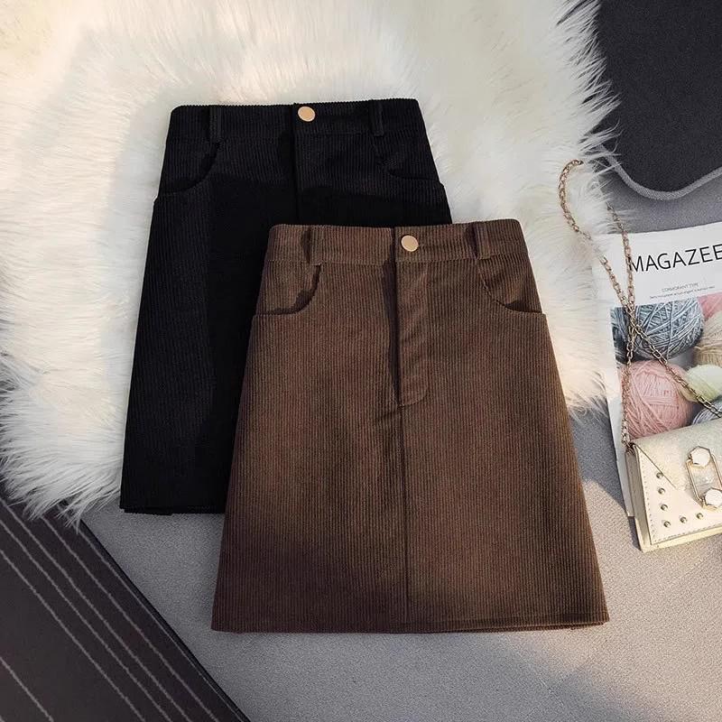 Plus Size Black Corduroy Midi Skirt - Autumn/Winter A-Line Bodycon, Slimming & Versatile 2XL (Recommended 131-147 jin) чёрный
Plus Size Black Corduroy Midi Skirt - Autumn/Winter A-Line Bodycon, Slimming & Versatile 2XL (Recommended 131-147 jin) чёрный