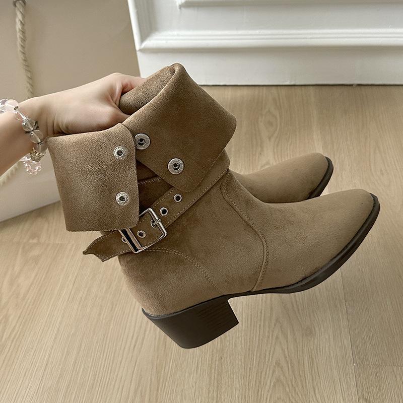 Ретро пряжка на ремне, остроносые полусапоги на толстом каблуке, осенне-зимняя мода, толстая подошва, тонкие и высокие, повседневные ковбойские сапоги в западном стиле 40 хаки
Ретро пряжка на ремне, остроносые полусапоги на толстом каблуке, осенне-зимняя мода, толстая подошва, тонкие и высокие, повседневные ковбойские сапоги в западном стиле 40 хаки