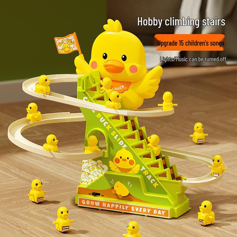 Go Go Duck: Automatic Climbing Stairs Electric Track Toy with Lights & Music Battery with Batteries + Screwdriver
Go Go Duck: Automatic Climbing Stairs Electric Track Toy with Lights & Music Battery with Batteries + Screwdriver