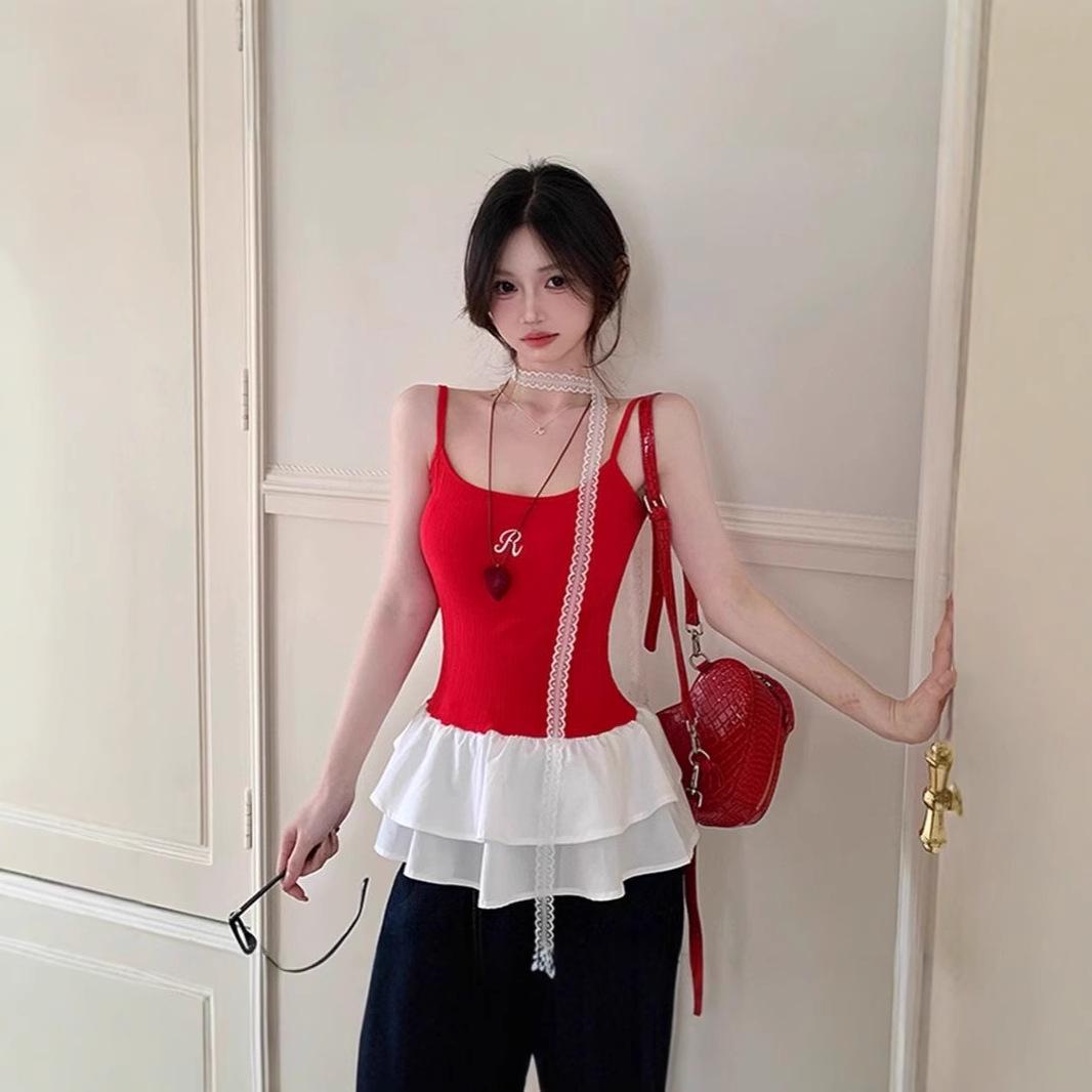 Women s Summer Slim Fit Red Knit Lace Camisole Tank Top, Ballet-Style Embroidered Design, Wearable as Outerwear. XL червоний
Women s Summer Slim Fit Red Knit Lace Camisole Tank Top, Ballet-Style Embroidered Design, Wearable as Outerwear. XL червоний