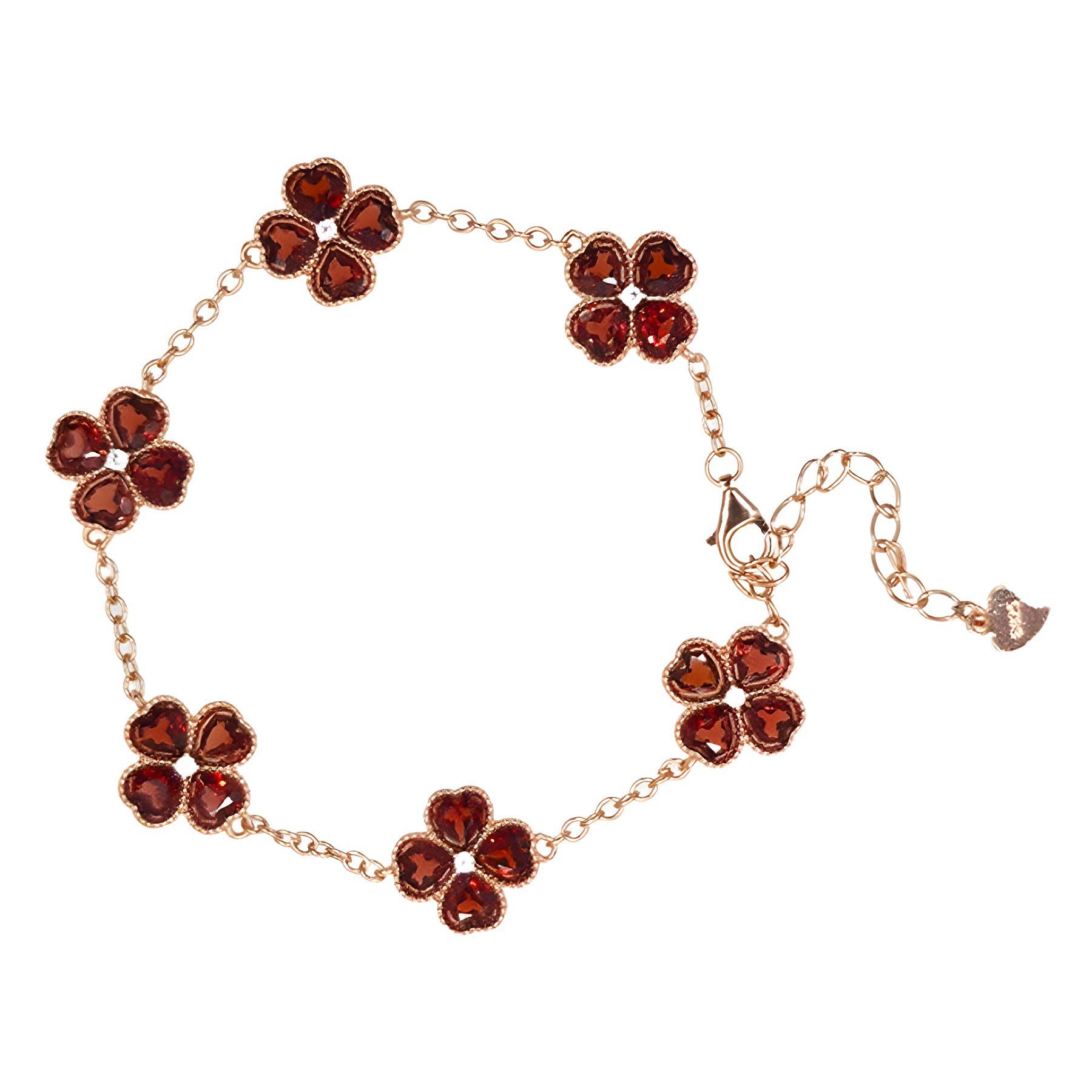 Браслет из натурального граната в виде четырехлистного клевера с серебром S925 для женщин 925 Silver розового золота
Браслет из натурального граната в виде четырехлистного клевера с серебром S925 для женщин 925 Silver розового золота