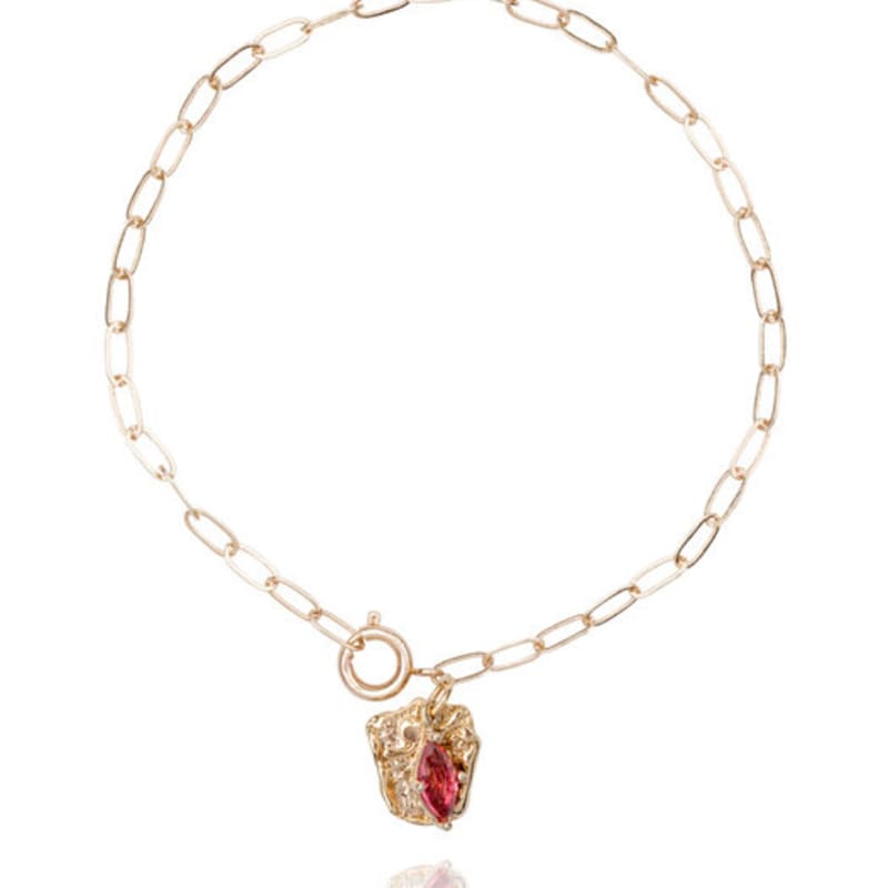 AUGUST ALICE Rough Piece Ruby Oval Chain Bracelet Champagne Gold
AUGUST ALICE Rough Piece Ruby Oval Chain Bracelet Champagne Gold