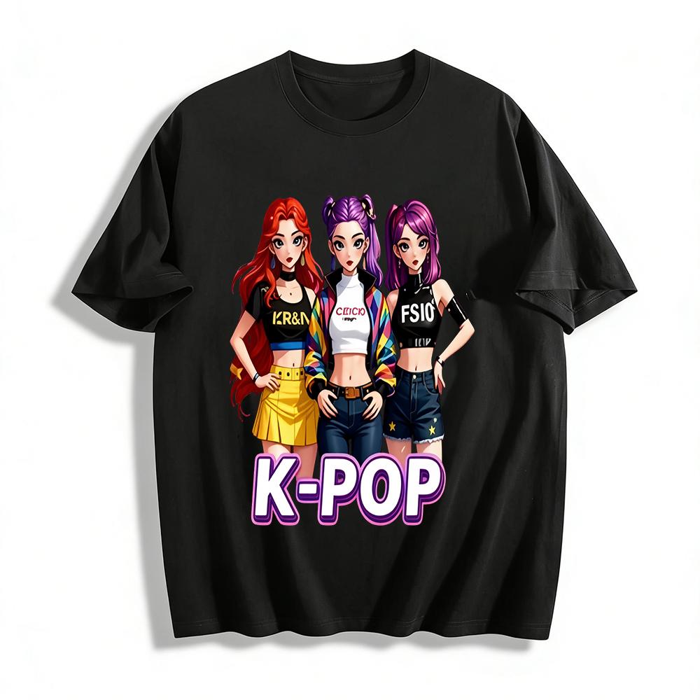 K-pop Girl Group Print Short Sleeve T-Shirt Trendy Casual Loose Top For Teen Girls Pure cotton T-shirt 6XL
K-pop Girl Group Print Short Sleeve T-Shirt Trendy Casual Loose Top For Teen Girls Pure cotton T-shirt 6XL