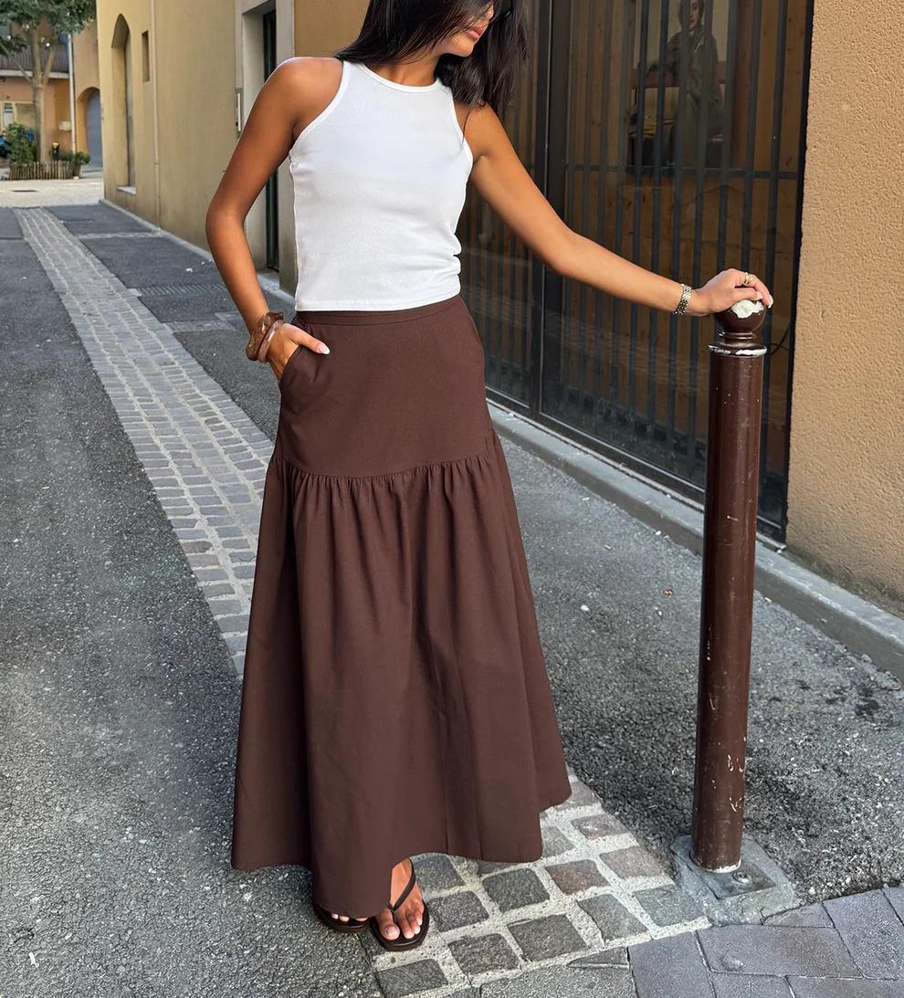 2025 Women s A-line Long Skirt with Pockets - European & American Style, Casual Solid Color with Large Hem X-Large
2025 Women s A-line Long Skirt with Pockets - European & American Style, Casual Solid Color with Large Hem X-Large