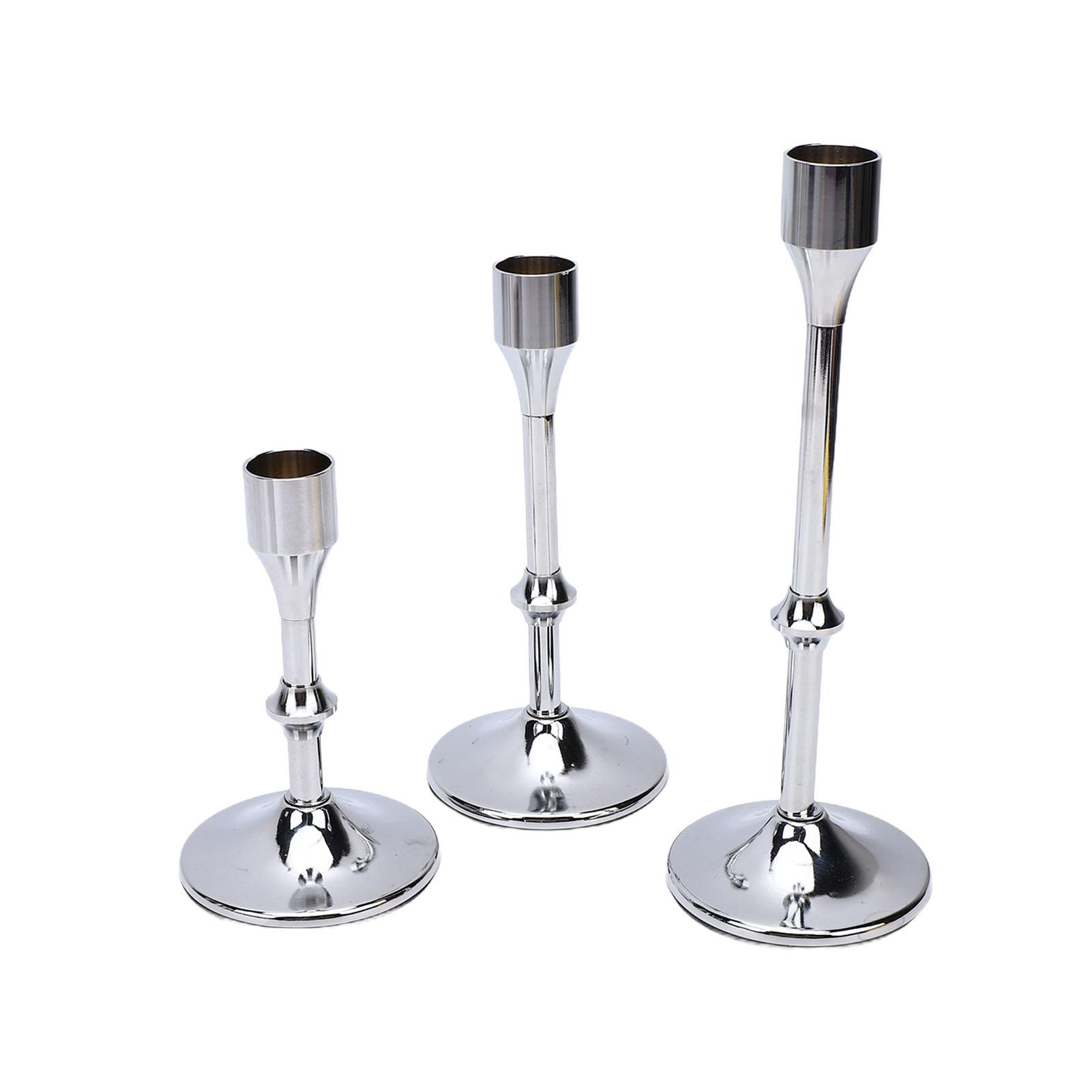 3 Pcs Candlestick Holder Steel Vintage Tall Metal Taper Candle Holders with Round Base for Table Wedding Housewarming
3 Pcs Candlestick Holder Steel Vintage Tall Metal Taper Candle Holders with Round Base for Table Wedding Housewarming