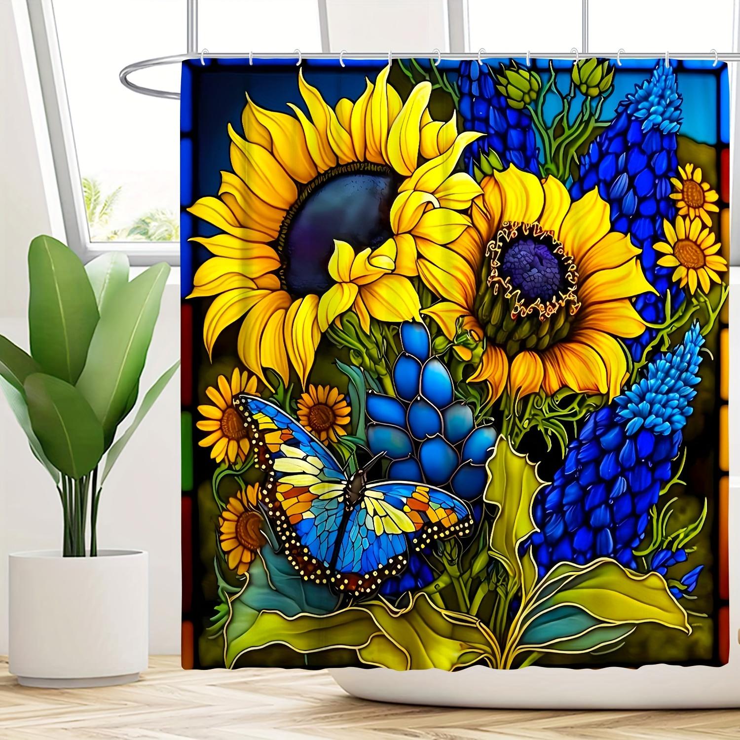 1Pc Shower Curtain - Vibrant Sunflowers And Blue Butterfly Design For A Colorful Bathroom Waterproof W60H190(CM)-1 Pcs
1Pc Shower Curtain - Vibrant Sunflowers And Blue Butterfly Design For A Colorful Bathroom Waterproof W60H190(CM)-1 Pcs
