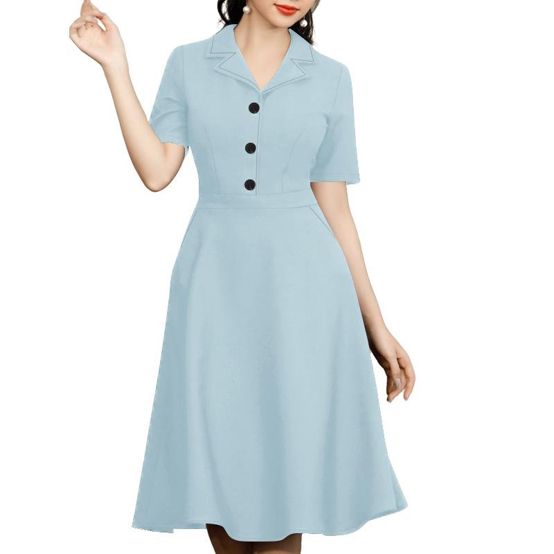 ZANZEA Женское повседневное платье с отложным воротником, однотонное, свободного кроя, с коротким рукавом 5XL синий
ZANZEA Женское повседневное платье с отложным воротником, однотонное, свободного кроя, с коротким рукавом 5XL синий