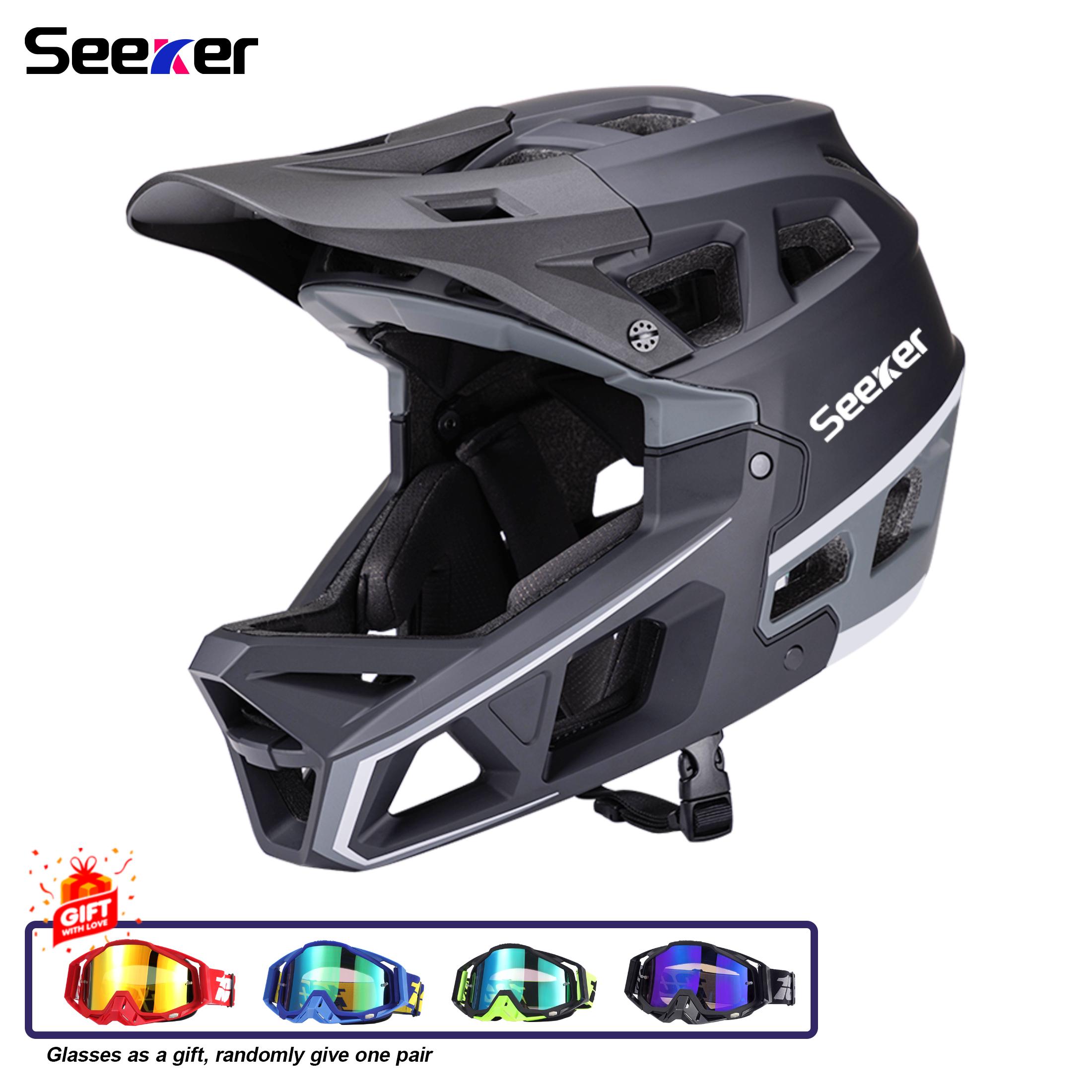 Seeker bicycle helmet Adult teenager neutral MTB helmet Off-road speed down mountain bike full helmet Outdoor cycling helmets M(55-58CM) чорний колір сірий
Seeker bicycle helmet Adult teenager neutral MTB helmet Off-road speed down mountain bike full helmet Outdoor cycling helmets M(55-58CM) чорний колір сірий