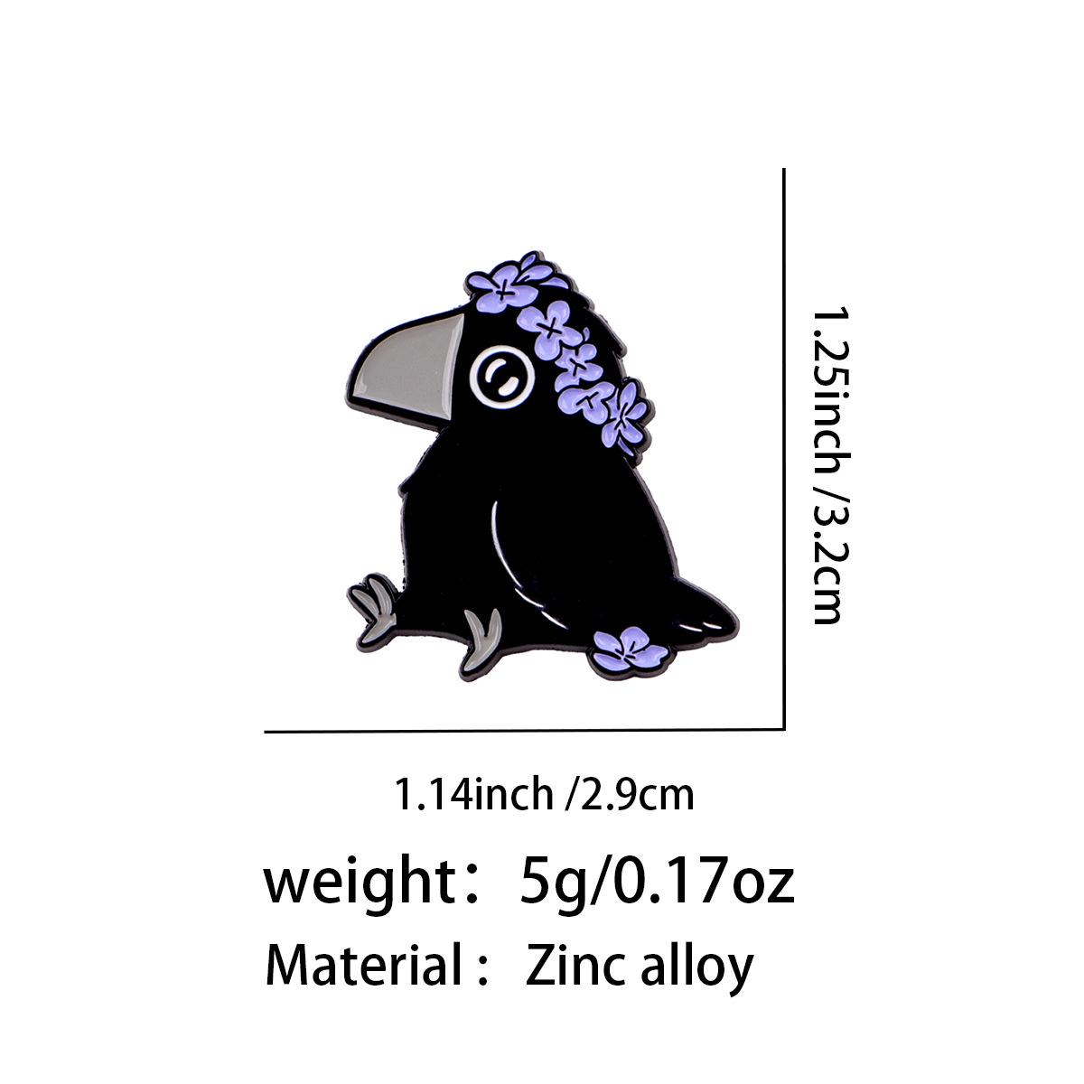 Creative Cartoon Crow Metal Brooch - Unique Animal Badge for Bags & Clothing
Creative Cartoon Crow Metal Brooch - Unique Animal Badge for Bags & Clothing