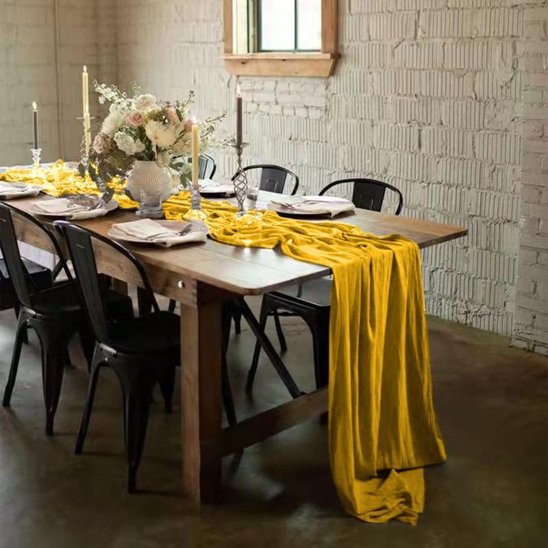 Bohemian Fried Twists Tablecloth Wedding Party Decoration Pleated Table Flag Translucent Vintage Cheese Cloth Banquet Christma Arch Adorn Table Runner 90*180cm 1pcs
Bohemian Fried Twists Tablecloth Wedding Party Decoration Pleated Table Flag Translucent Vintage Cheese Cloth Banquet Christma Arch Adorn Table Runner 90*180cm 1pcs