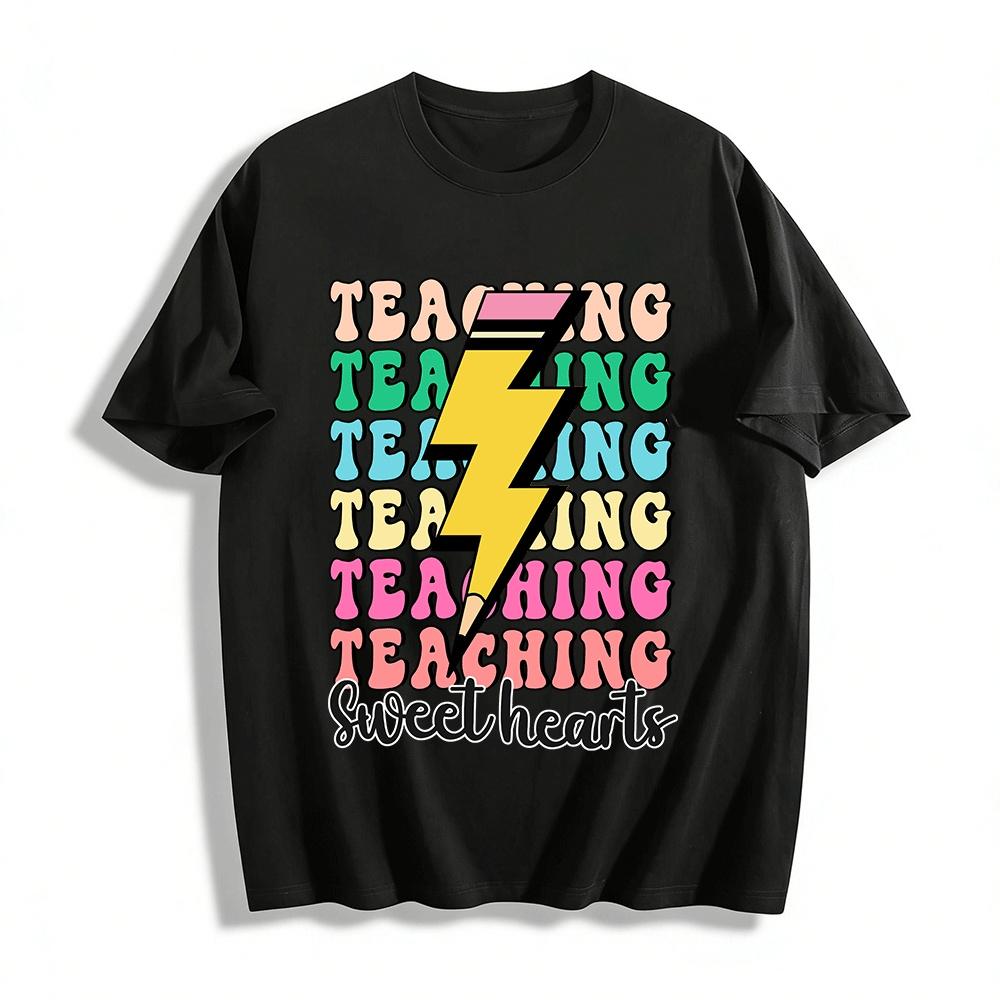 Lightning Pencil Heart Teacher Print Casual Top Pure cotton T-shirt XXS
Lightning Pencil Heart Teacher Print Casual Top Pure cotton T-shirt XXS