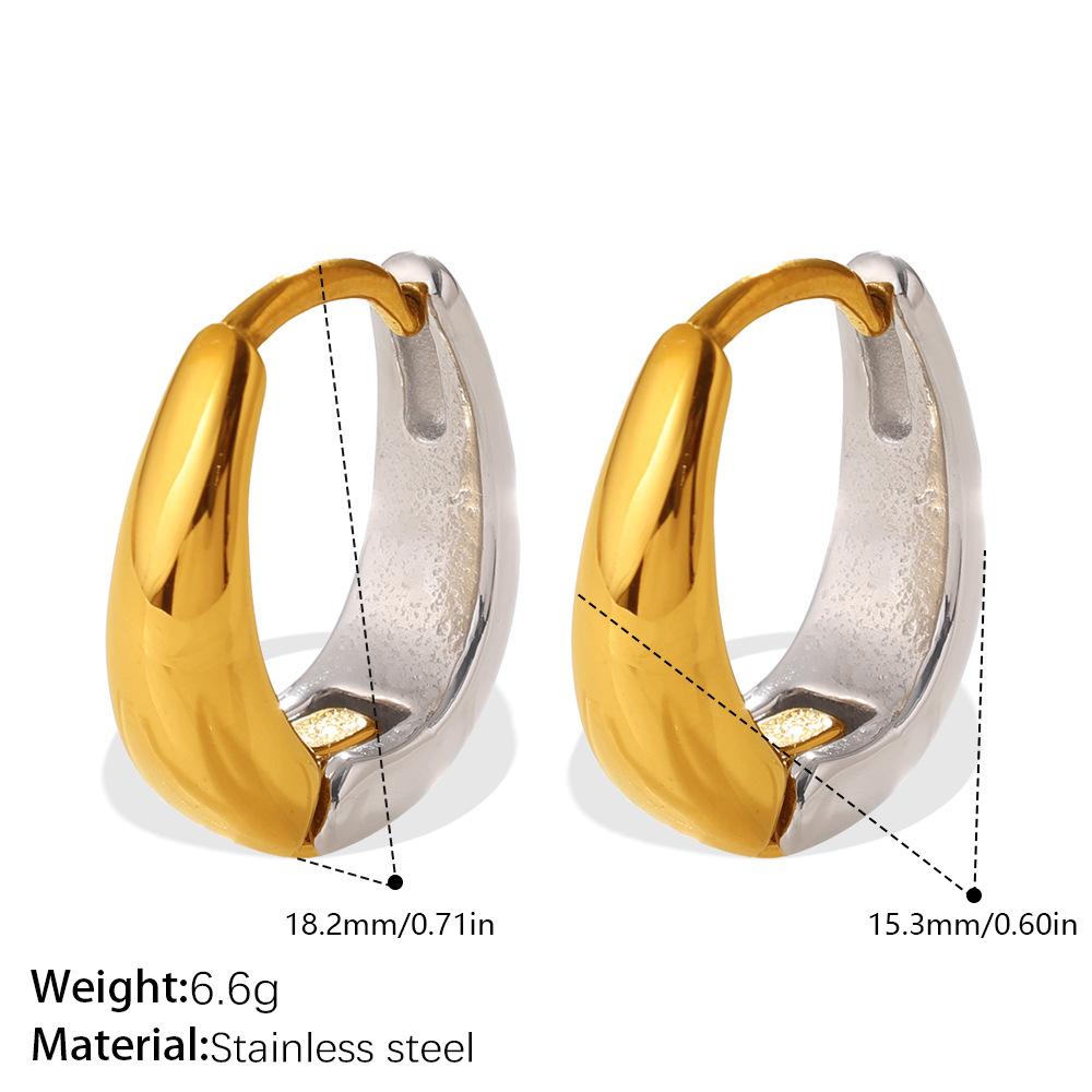 European and American Daily Simple Wind Gold Earrings Gold Steel Versatile Geometric Earrings Jewelry Women
European and American Daily Simple Wind Gold Earrings Gold Steel Versatile Geometric Earrings Jewelry Women