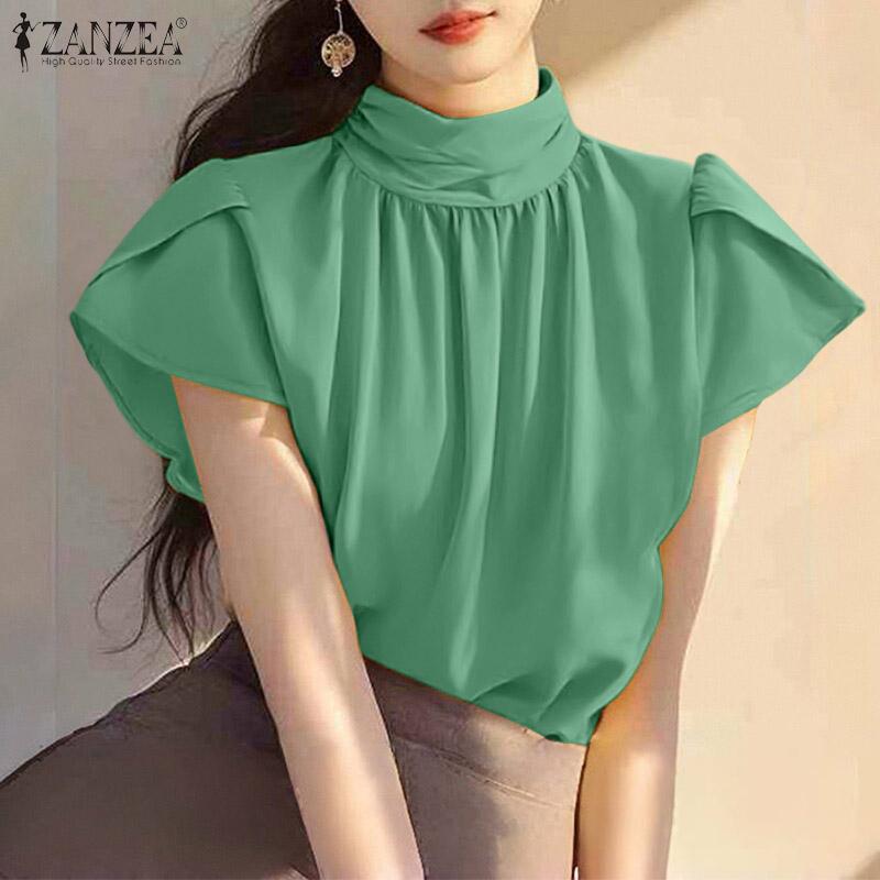 ZANZEA Women Casual Stand Collar Petal Short Sleeve Loose Summer Blouse 5XL зелений
ZANZEA Women Casual Stand Collar Petal Short Sleeve Loose Summer Blouse 5XL зелений