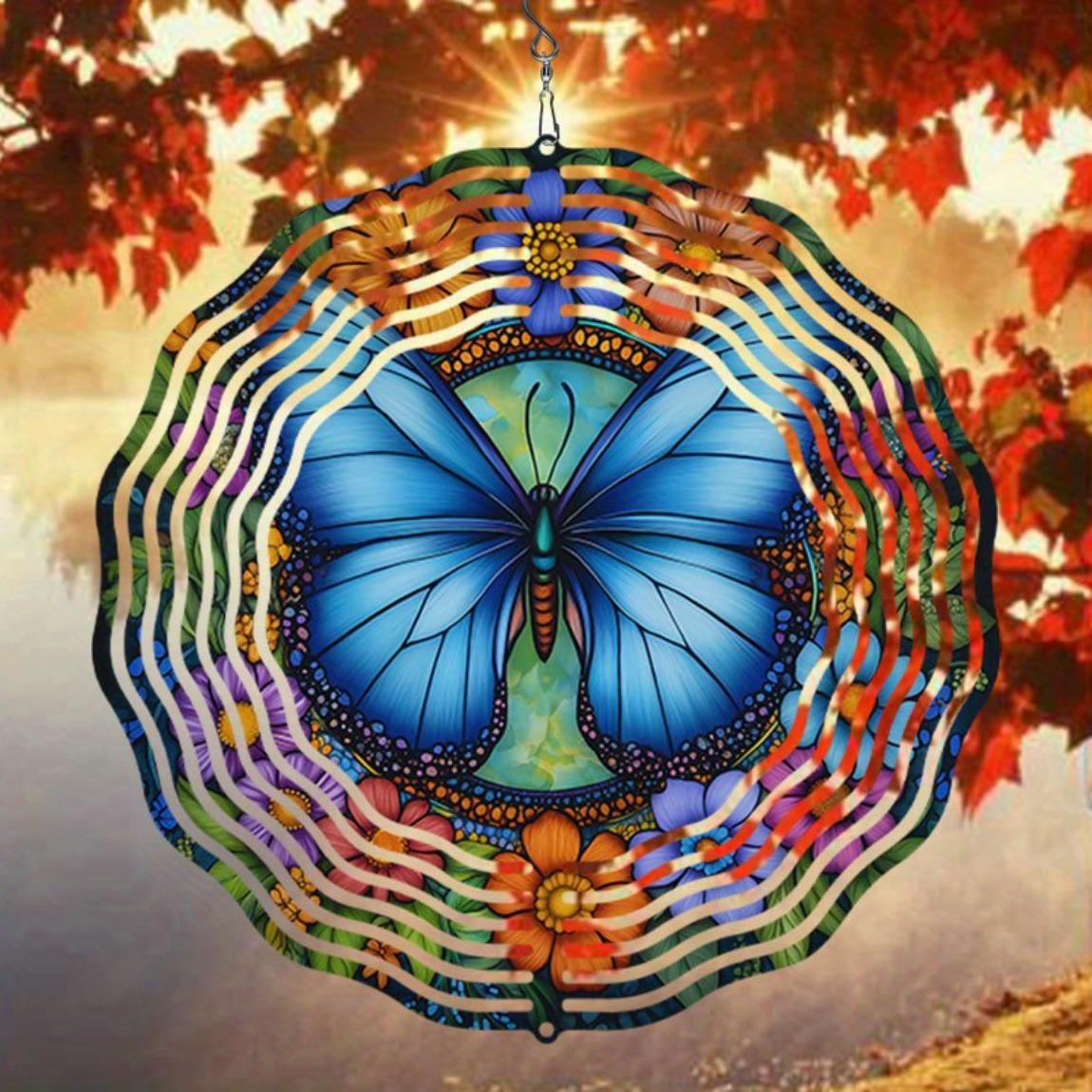 Metal Wind Spinner with Blue Butterfly and Multicolor Floral Design 3D Kinetic Garden Decor Outdoor Art Creative Gift for Home and Garden
Metal Wind Spinner with Blue Butterfly and Multicolor Floral Design 3D Kinetic Garden Decor Outdoor Art Creative Gift for Home and Garden