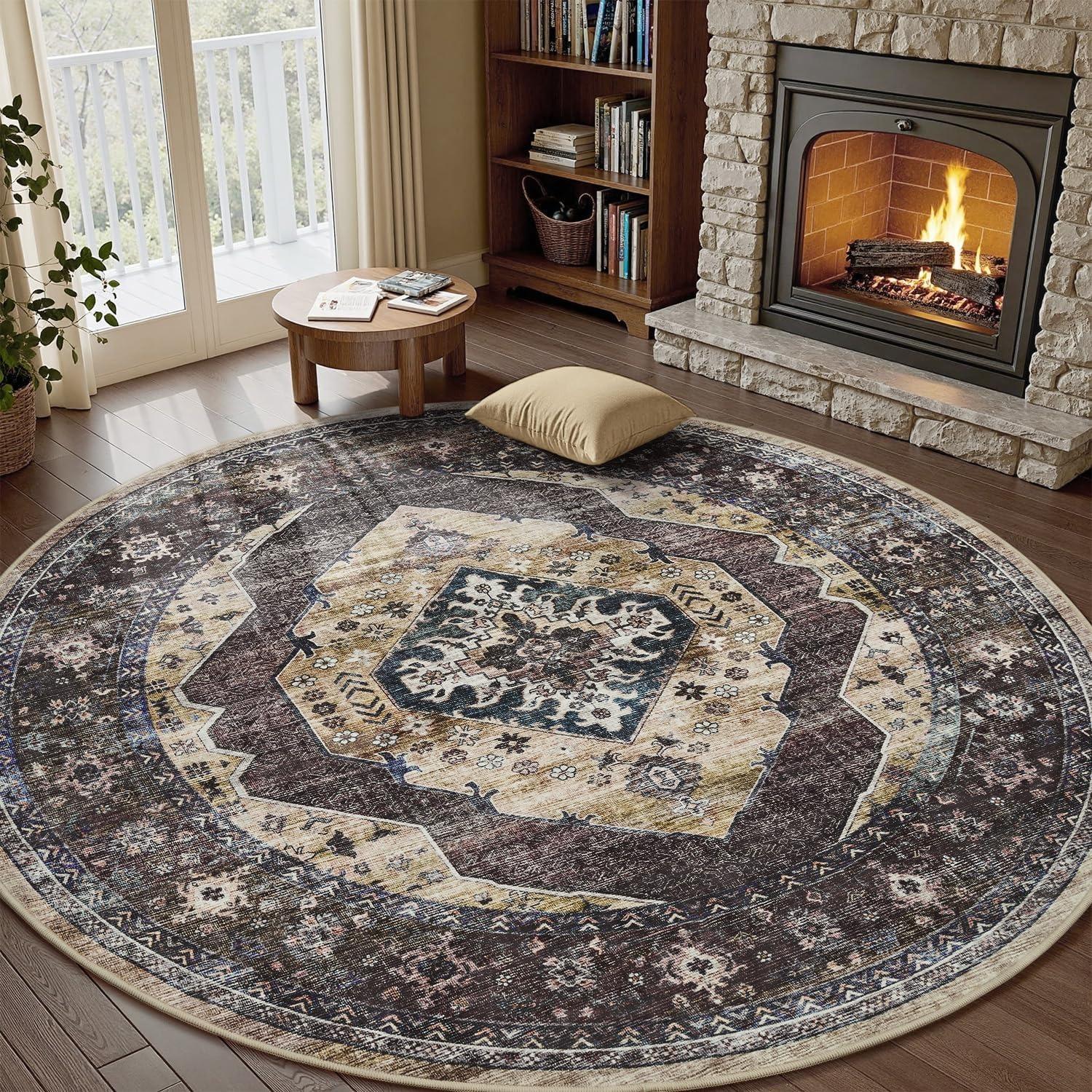 Round Living Room Carpet Retro Bohemian Bedroom Rugs Fashionable Light Luxury High-end Home Decoration Coffee Table Sofa Mats Diameter 80cm
Round Living Room Carpet Retro Bohemian Bedroom Rugs Fashionable Light Luxury High-end Home Decoration Coffee Table Sofa Mats Diameter 80cm