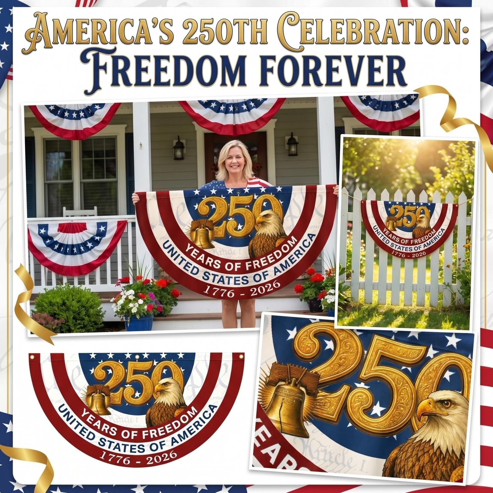 250th Anniversary Commemorative Half Circle Banner United States of America 45x90cm Patriotic Decoration with Eagle Liberty Bell and Stars One Size синій
250th Anniversary Commemorative Half Circle Banner United States of America 45x90cm Patriotic Decoration with Eagle Liberty Bell and Stars One Size синій